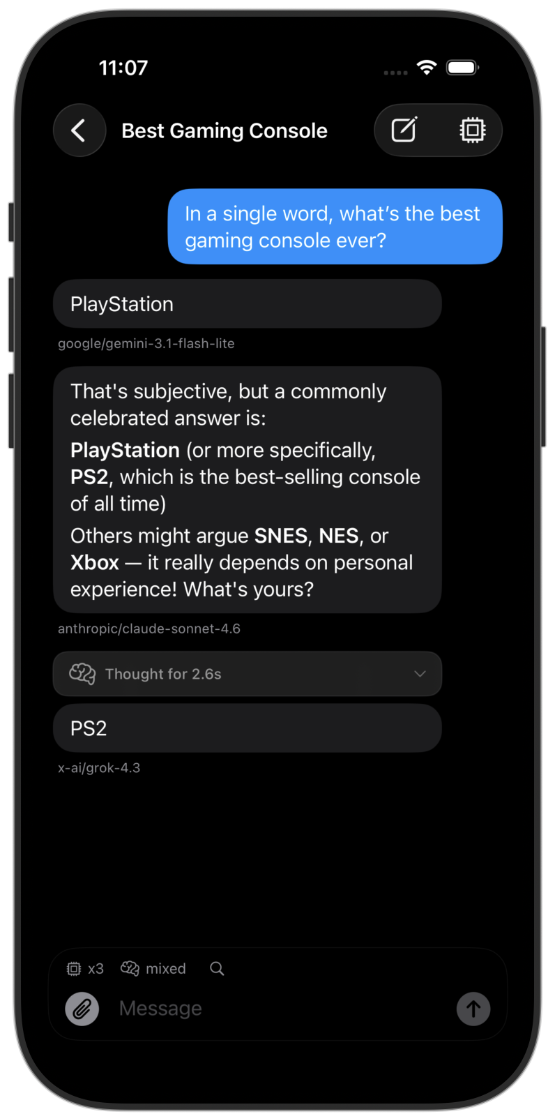 elemChat — multi-model chat