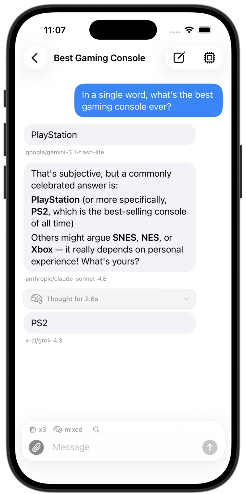 elemChat — multi-model chat