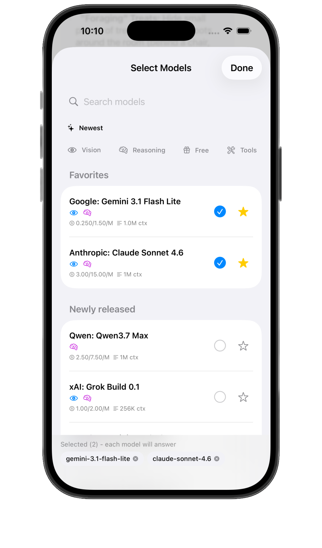 Model picker